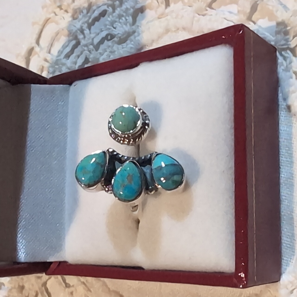 Turquoise 925 Sterling Silver Ring - Picture 2 of 5